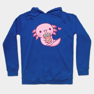 Cute Little Axolotl Loves Bubble Tea Hoodie